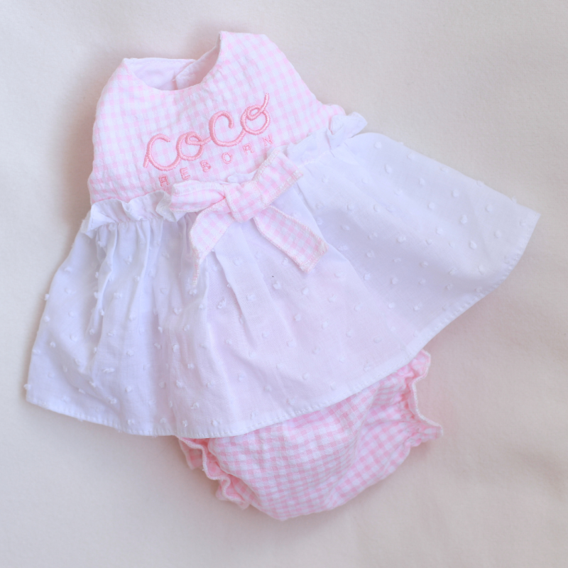 Anuk Vichy Vestido y Braguita Rosa