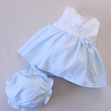 Vichy Azul Vestido y braguita