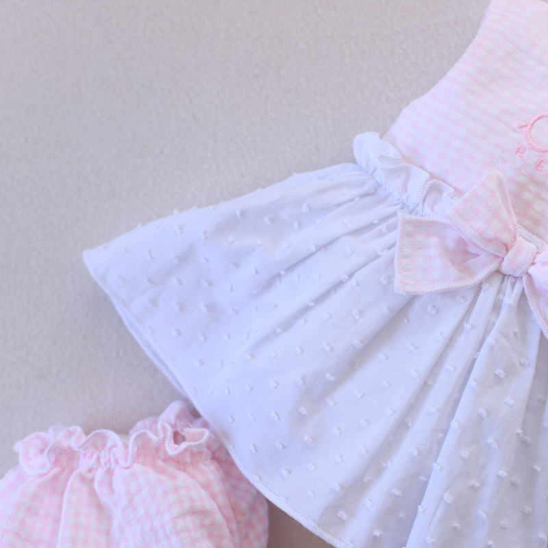 Vichy Rosa Vestido y braguita